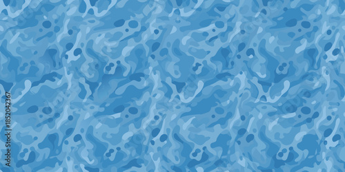 Abstract blue water texture with swirling patterns and varied shades