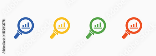 Data Analytics Icon Set Color Multiple Style Collection Element For Design