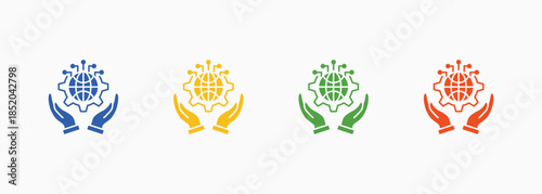 It Governance Icon Set Color Multiple Style Collection Element For Design
