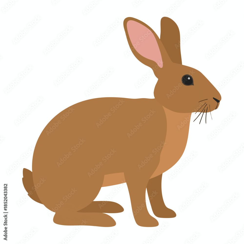 Fototapeta premium Brown rabbit standing on ground.