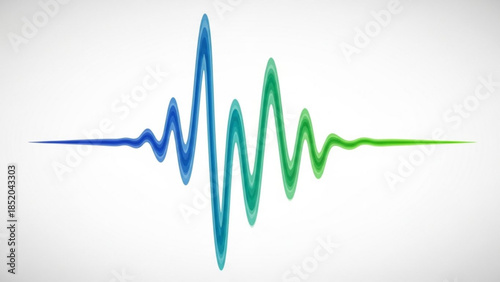Sound Wave Signal Graph on White Background