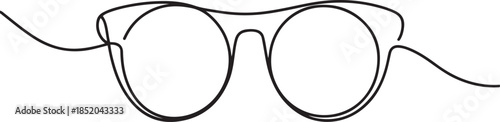 Glasses one continuous editable line.one line  vector illustration  with out background