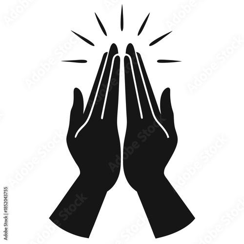 Hands on the black background