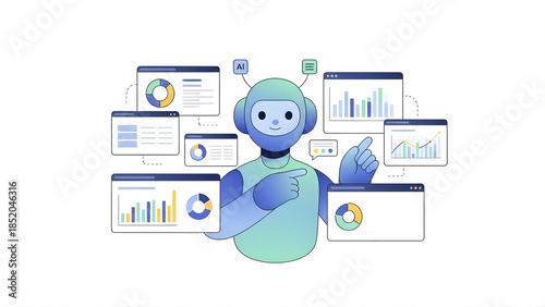 Wallpaper Mural Ai robot performing data analysis and visualization for business intelligence Torontodigital.ca