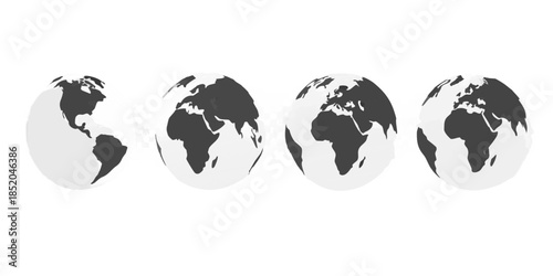 Phases of the moon depicted as earth as seen from space