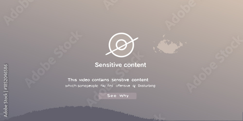 Sensitive content warning displayed on a screen with a blurred image