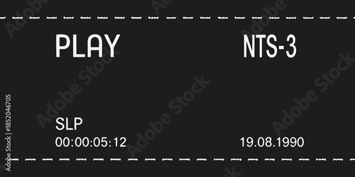Black screen displaying play nts 3 and timestamp information in white text
