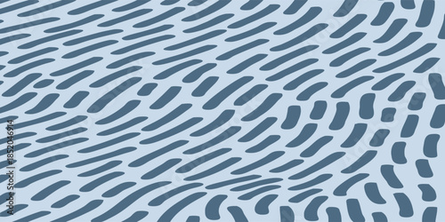 Abstract Pattern of Wavy Blue Lines on Light Blue Background.