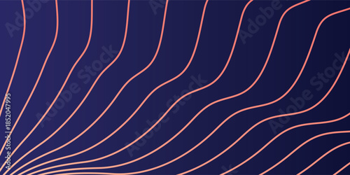 Abstract flowing lines on a dark blue background elegant design.