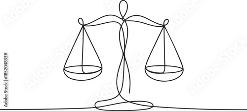 Libra icon line continuous drawing.one line  vector illustration  with out background