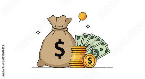 Whimsical seamless pattern with smiling clouds, colorful rainbows, and twinkling stars across a bright blue summer sky.