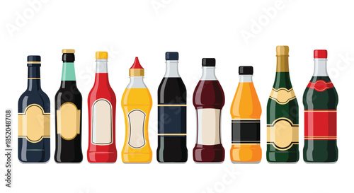 Collection of fresh organic produce including tomatoes, avocados, apples, broccoli, and bananas on a white background.