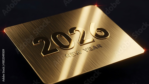 Luxurious gold embossed 2026 new year celebration concept design