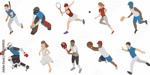 Diverse athletes in action a collection of various sports figures