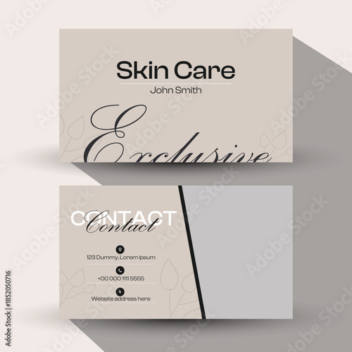 Skin care product packaging with woman receiving facial treatment