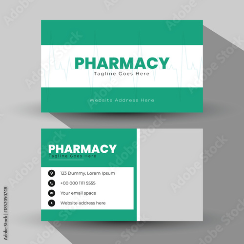 Pharmacy business cards with a female pharmacist