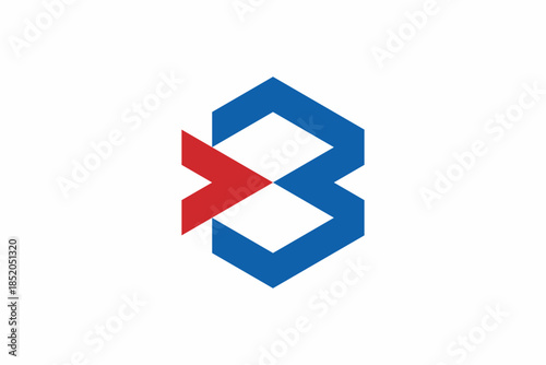 Letter B Box Arrow Logo 