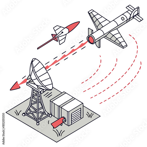 Radar controlled missile intercept airplane