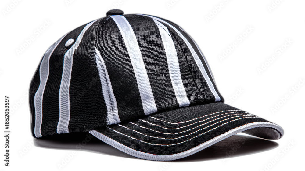 Fototapeta premium referee cap with stripes on transparent background