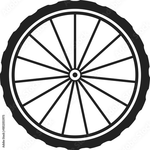 Bicycle Wheel Icon. Cycling Components and Bike Repair Vector Symbols. Spoke, Rim, and Tire Maintenance Icons collection