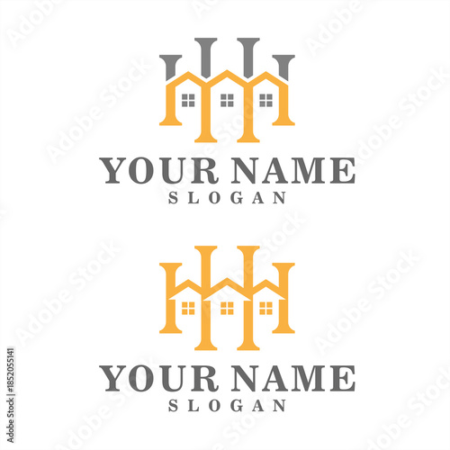 Letter HH or HHH is an elegant logo for real estate companies, also for renovation and construction companies