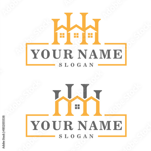 Letter HH or HHH is an elegant logo for real estate companies, also for renovation and construction companies