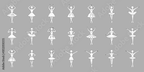 A collection of minimalist sketches depicting women in various poses and dresses