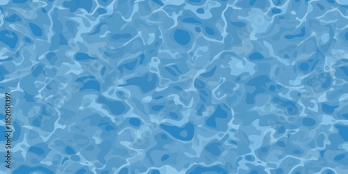 Abstract blue water surface with flowing patterns and light reflections