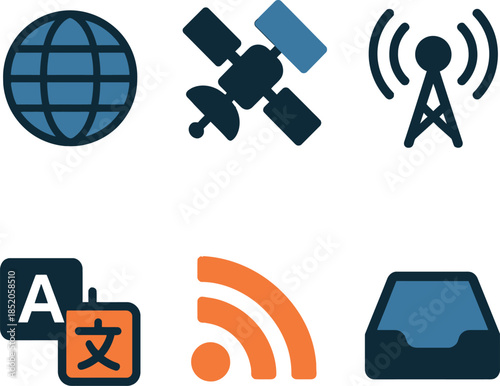 Satellite Broadcasting And Global Communication Seamless Pattern