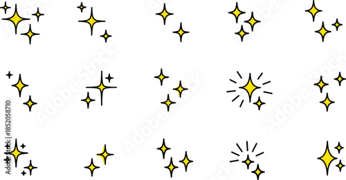 Sparkling starburst effects in yellow and black