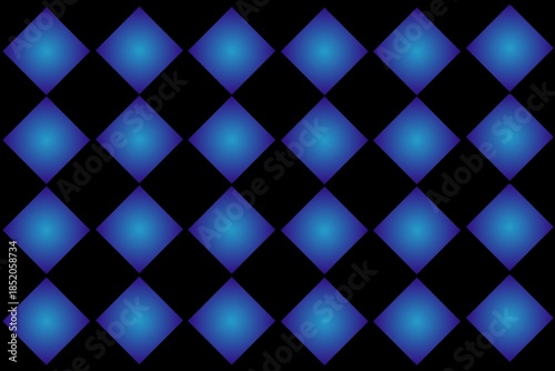 Blue glowing diamond pattern on black abstract background