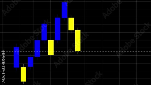 Close-up of a digital stock market candlestick chart showing bullish and bearish trends for financial trading and investment analysis. Dynamic stock market graph with candlestick
