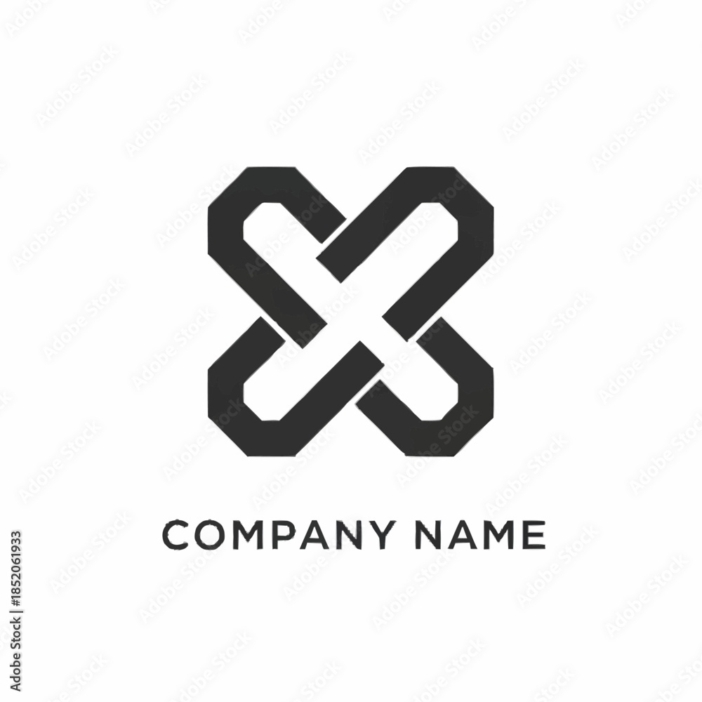 Fototapeta premium Abstract Interlocking Shape Logo Design for Modern Company Branding.