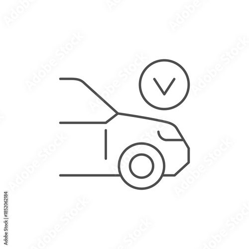 Approved car line outline icon