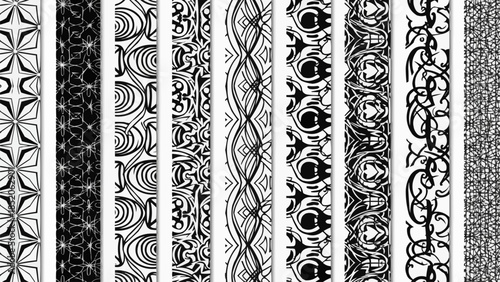 Collection of Decorative Vertical Borders and Patterns.