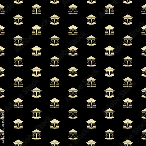 Law seamless pattern isolated on black background