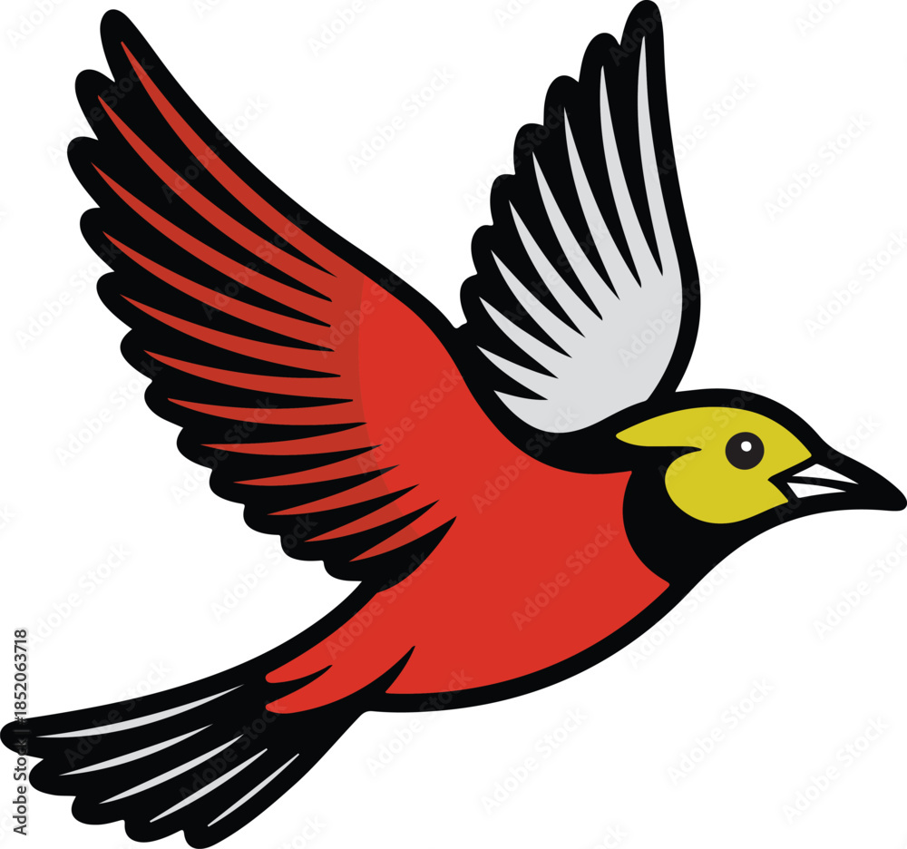 Fototapeta premium Vector illustration of a bird isolated on transparent background