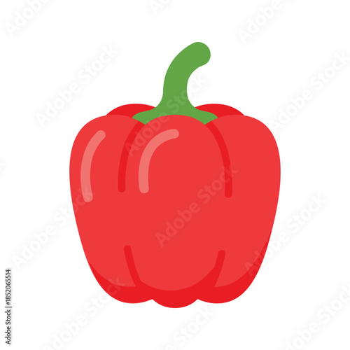 Single red bell pepper Vector