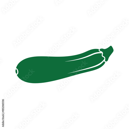 Single green zucchini Vector