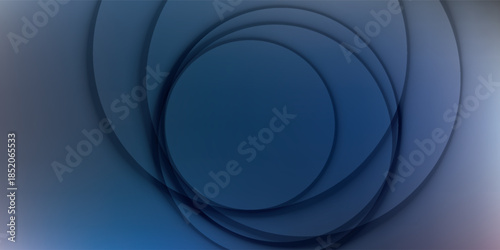 Abstract Blue Circular Shapes Overlapping with Subtle Gradient Background.