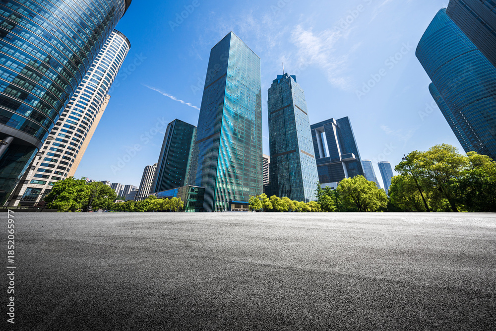 Fototapeta premium Majestic Urban Skyline with Modern Architecture and Green Spaces