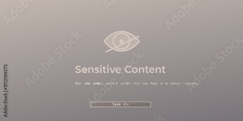 Sensitive content warning screen with an eye symbol and a see why button