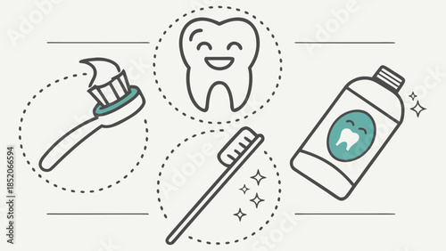 Toothbrushes and toothpaste for healthy smile and oral care routine