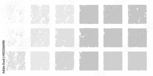 A grid of twelve square patches displaying varying shades of gray tone