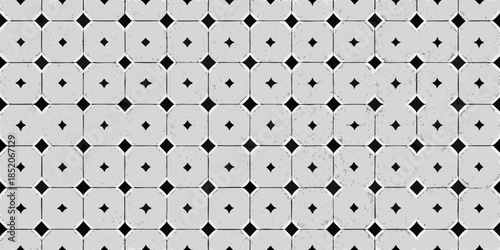 A repeating pattern of dark diamonds on a light gray background texture