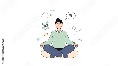Person Meditating in Lotus Pose Practicing Mindfulness and Inner Peace