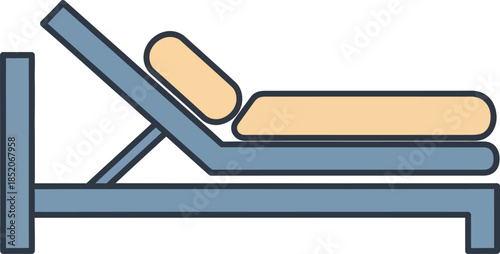 Illustration of a relaxing outdoor chaise lounge chair for leisure and vacation