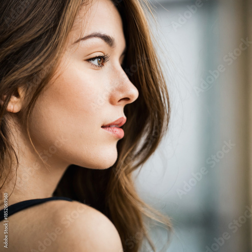 side profile view of young ...