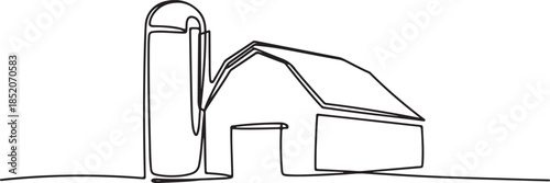  An icon representing farming life, the storage of grains or fermented feed (silage), and general food production on a farm.