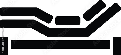 A black silhouette icon representing a patient resting on an adjustable medical bed